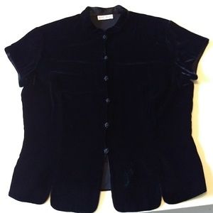 Ann Taylor Black Velvet Top SM